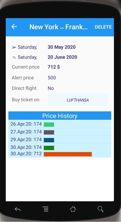 App Price Search page